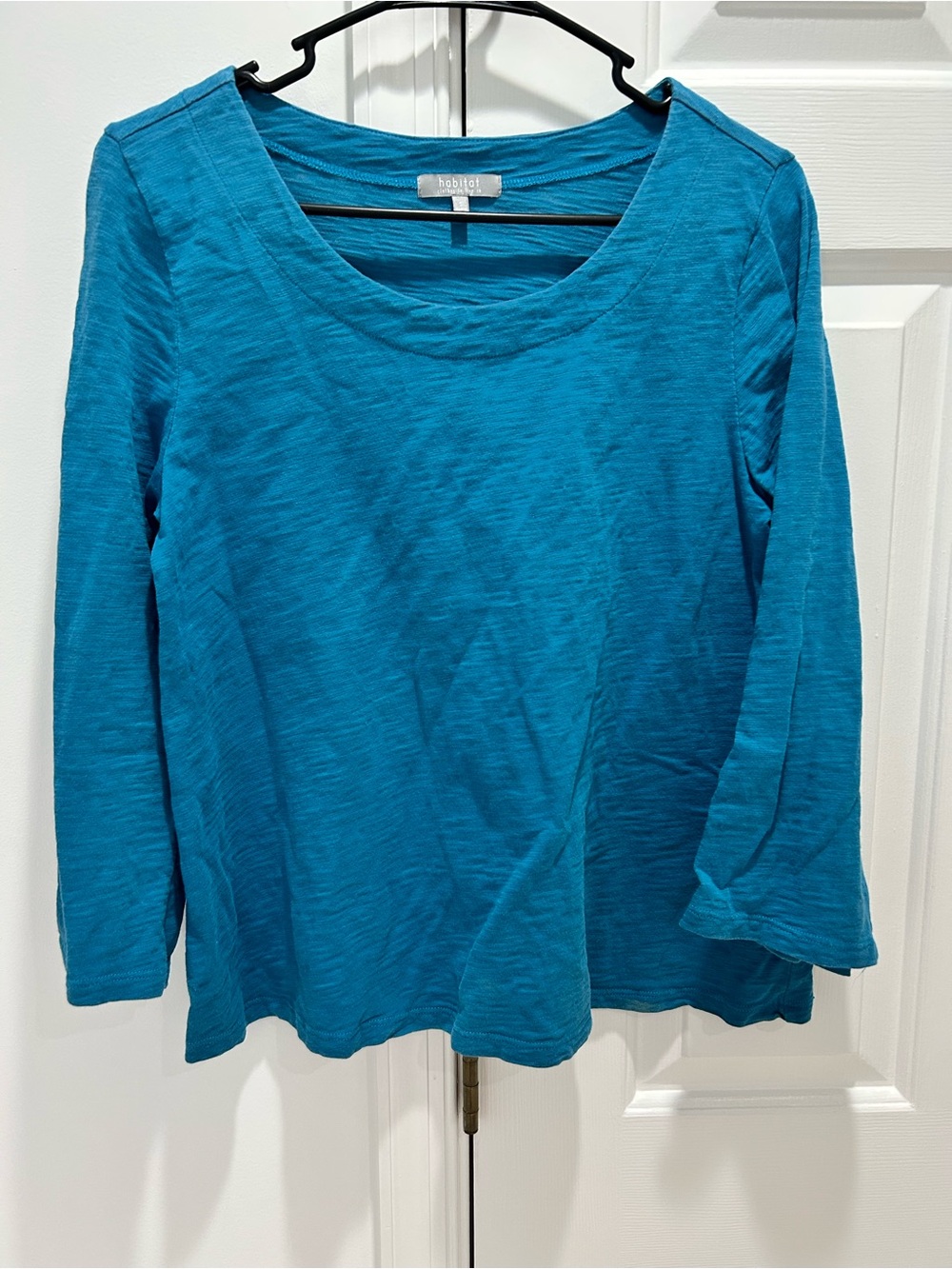 Habitat Turquoise Blue Scoop Neck Long Sleeve Top
